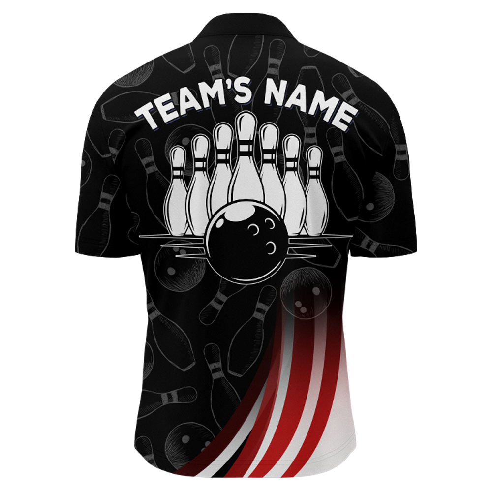Bowling Shirt American Bowling Jersey Customized for Men 1/4 Zip Bowling Team League QZT262