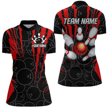 Load image into Gallery viewer, Custom Bowling Shirts Camo Bowling Jersey 1/4 Zip Shirt for Women QZT415