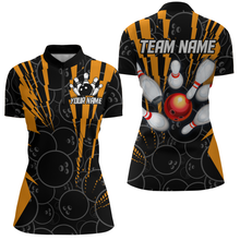 Load image into Gallery viewer, Custom Bowling Shirts Camo Bowling Jersey 1/4 Zip Shirt for Women QZT415