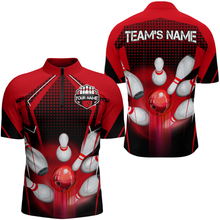 Load image into Gallery viewer, Personalized Bowling Shirts for Men 1/4 Zip 3D Bowling Team League Bowling Gifts QZT423
