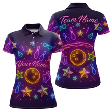 Load image into Gallery viewer, Custom Neon Bowling Shirt Polo &amp; Quarter-Zip Shirts for Women Gift Bowling Jersey League QZT744