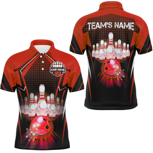 Personalized Bowling Jersey Bowling Jersey Bowling Polo Shirt for Men QZT59