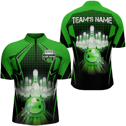 Custom Quarter-Zip Bowling Shirt Men Bowling Team Jersey QZT59