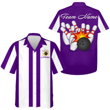 Load image into Gallery viewer, Multicolor Bowling Hawaiian Shirts Personalized Bowling Jersey with Name QZT214