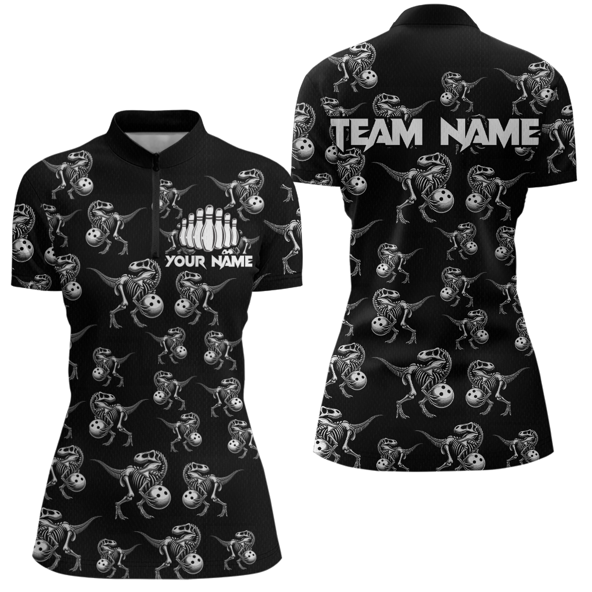 Custom Sauropod Bowling Shirt for Men And Women Quarter-Zip Bowling League Bowling Outfit QZT633