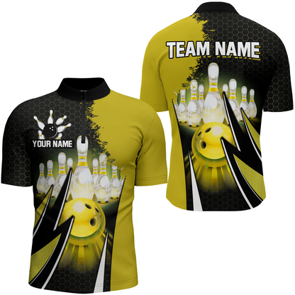 Personalized Bowling Shirts for Men 1/4 Zip Bowling Team Jersey QZT440