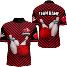 Load image into Gallery viewer, Personalized Bowling Shirt for Men 1/4 Zip Bowling Jersey Bowling Team League QZT239