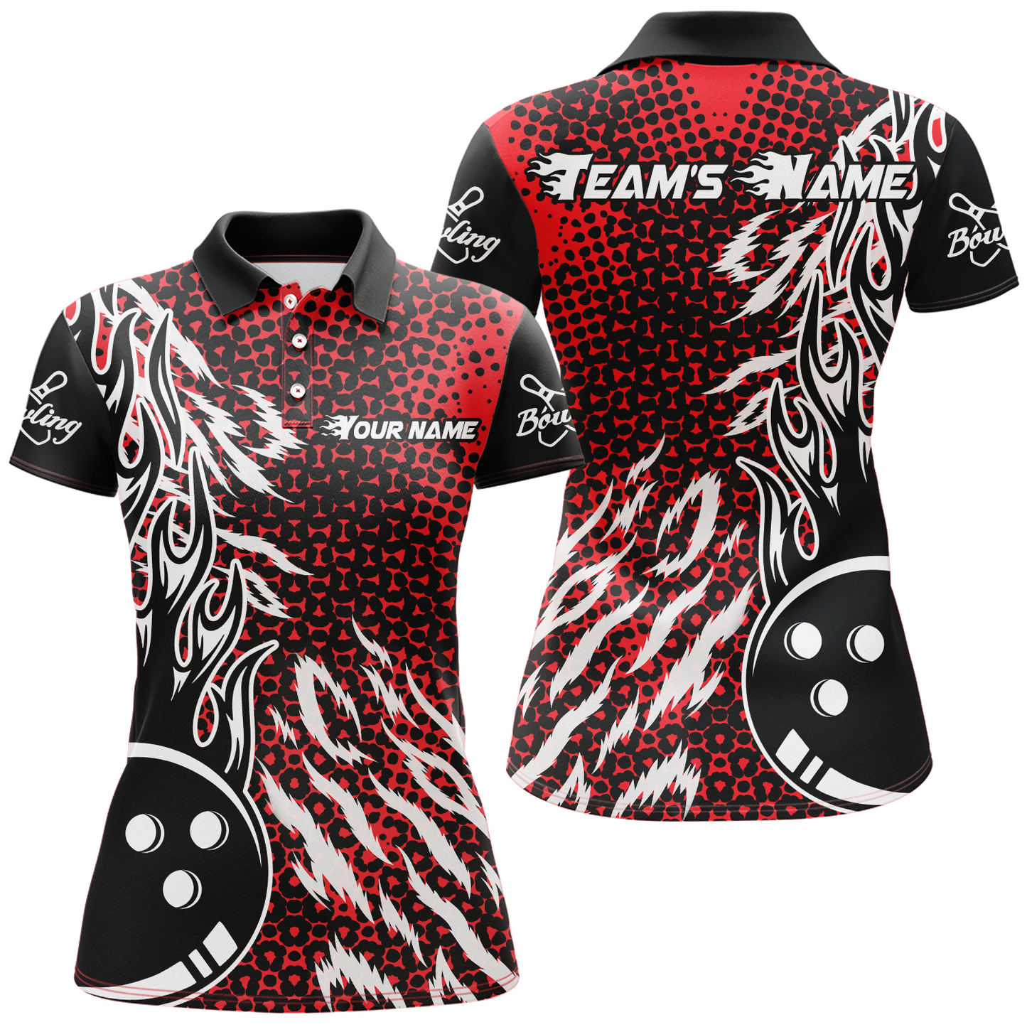 Personalized 3D Women's Bowling Team Jersey Bowling Shirt American Bowling Polo Shirt QZT43-8