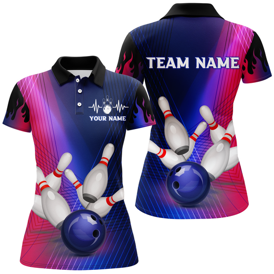 Personalized 3D Bowling Shirt for Women Bowling Team League Polo Shirt Unisex Bowlers Jersey QZT289