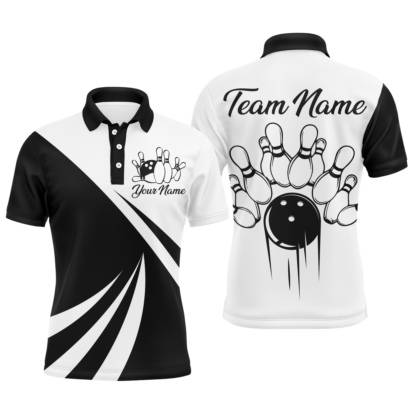 Camo Bowling Polo Shirt Custom Bowling Jersey for Men Bowling Team League QZT226