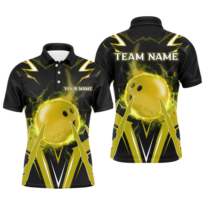 Personalized Bowling Team Shirts for Men Polo Short Sleeves Bowling Multicolor QZT455