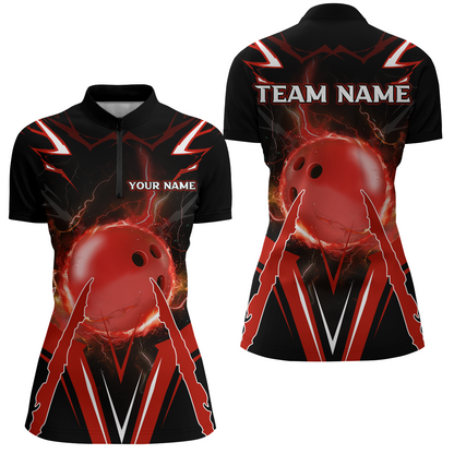 Personalized Bowling Team Shirts for Women Quarter Zip Bowling Multicolor QZT455