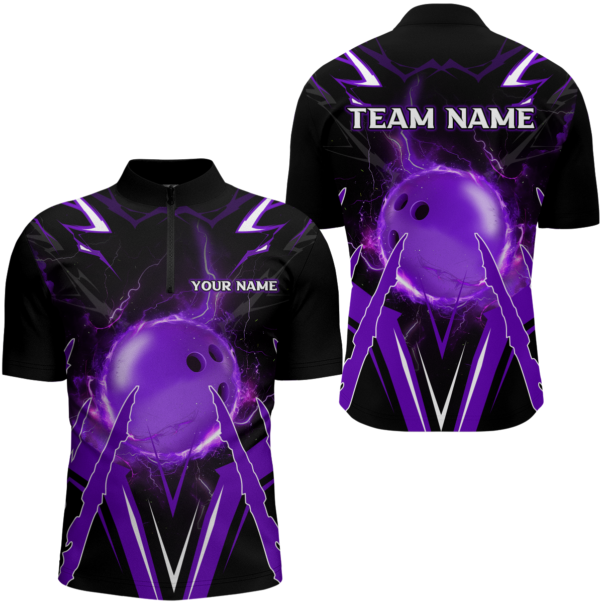 Personalized Bowling Team Shirts for Men Quarter Zip Bowling Shirt Multicolor QZT455