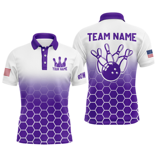 Custom Bowling Shirt for Men Bowling Jersey Bowling Team League Polo Shirt QZT73-5