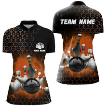 Load image into Gallery viewer, Personalized Orange Bowling Jersey Men and Women Custom Bowling Quarter-Zip Shirt Team BDT490