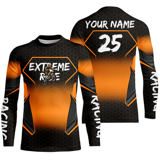 Custom Motocross Jersey Kid Men Women Upf30+ Orange Dirt Bike Shirt MX Off-Road Rider Motorcycle PDT670