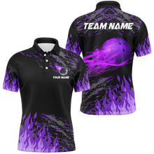 Load image into Gallery viewer, Purple Flame Bowling Polo Shirts Men And Women Custom Bowling Team Jersey Unisex Uniform Bowlers BDT523