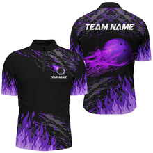 Load image into Gallery viewer, Purple Flame Bowling Shirts Men And Women Custom Bowling Team Jersey Unisex Uniform Bowlers BDT523