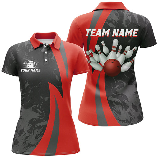 Custom Bowling Shirt Men Women Red Camo Bowling Team Jersey Polo Bowling Shirts Unisex BDT592