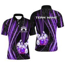 Load image into Gallery viewer, Purple Light Bowling Shirt For Men Women Custom Team Bowling Jersey For Couples BDT504
