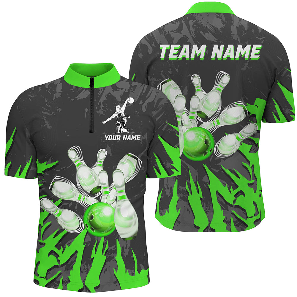 Custom Bowling Quarter-Zip Shirt For Men & Women Team Bowling Jersey Multicolor BDT458