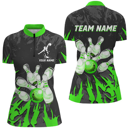 Custom Bowling Quarter-Zip Shirt For Men & Women Team Bowling Jersey Multicolor BDT458