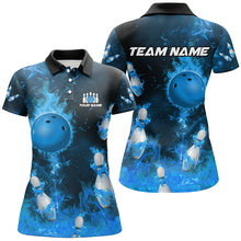 Load image into Gallery viewer, Blue Flame Bowling Shirts Men &amp; Women Custom Bowling Team Jersey Polo Bowling Uniform BDT529