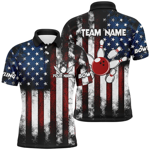 American Flag Bowling Shirts Unisex Custom Polo Bowling Team Jersey For Men & Women BDT479