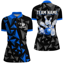 Load image into Gallery viewer, Custom 1/4 Zip Shirts For Men And Women Blue Bowling Team League Jersey Bowler BDT500