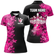 Load image into Gallery viewer, Pink Butterfly Bowling Polo Shirts For Men Women Custom Bowling Jersey Team BDT505