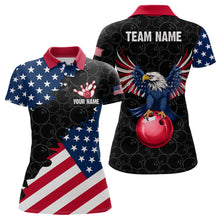 Load image into Gallery viewer, Custom American Bowling Polo Shirt for Men &amp; Women Eagle Bowling Jersey Team League Black BDT548