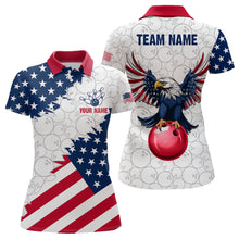 Load image into Gallery viewer, Custom American Bowling Polo Shirt for Men &amp; Women Eagle Bowling Jersey Team League White BDT548