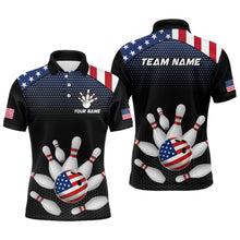 Load image into Gallery viewer, Custom American Flag Bowling Jersey Men Women Patriotic Bowling Polo Shirt For Team BDT492