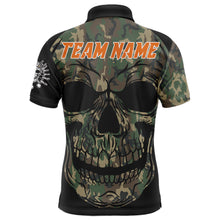 Load image into Gallery viewer, Camo Bowling Shirt Custom Skull Bowling Jersey Men Bowling Polo Shirt For Team BDT284