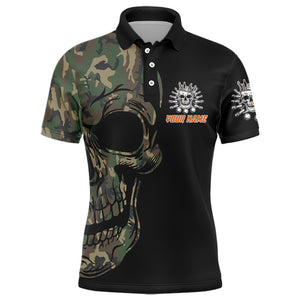 Camo Bowling Shirt Custom Skull Bowling Jersey Men Bowling Polo Shirt For Team BDT284