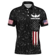 Load image into Gallery viewer, American Bowling Jersey Men Patriotic Bowling Team Shirt Custom Bowling Polo Shirt BDT358