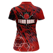 Load image into Gallery viewer, Custom Black&amp;Red Bowling Shirt For Women Personalized Bowling Team Jersey Bowling Polo Shirt BDT323