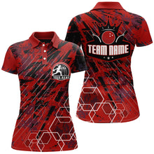Load image into Gallery viewer, Custom Black&amp;Red Bowling Shirt For Women Personalized Bowling Team Jersey Bowling Polo Shirt BDT323