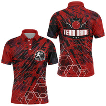 Load image into Gallery viewer, Custom Black&amp;Red Bowling Shirt For Men Personalized Bowling Team Jersey Bowling Polo Shirt BDT323