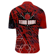 Load image into Gallery viewer, Custom Black&amp;Red Bowling Shirt For Men Personalized Bowling Team Jersey Bowling 1/4 Zip Shirt BDT323