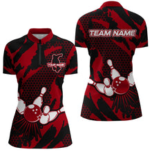 Load image into Gallery viewer, Bowling Jerseys For Women Custom Bowling Quarter-Zip Shirt Team League Bowling Shirts BDT326