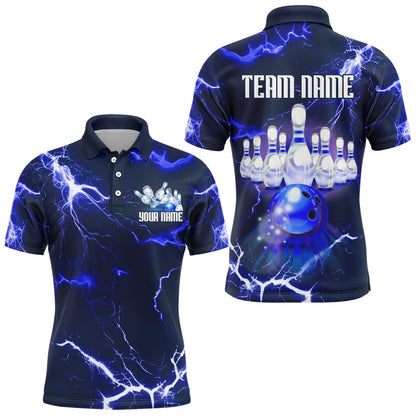 Bowling Polo Shirt For Men Lightning Thunder Bowling Jersey Custom Bowling Jersey BDT389