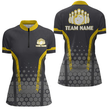Load image into Gallery viewer, Personalized Bowling Quarter-Zip Shirts Women Custom Bowling Jersey Team Bowlers BDT269