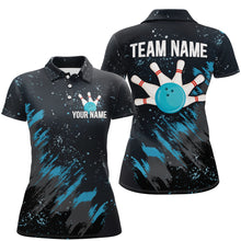 Load image into Gallery viewer, Personalized Blue Bowling Jersey Team Custom Bowling Polo Shirt For Men &amp; Women BDT486