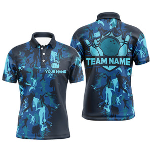 Custom Bowling Shirts Men Camo Bowling Jersey Team League Bowling Polo Shirt BDT304