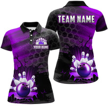 Load image into Gallery viewer, Custom Purple Bowling Shirts For Men &amp; Women Bowling Team League Jersey Unisex Polo BDT533