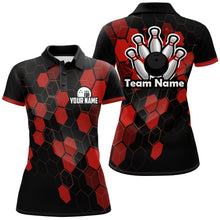 Load image into Gallery viewer, Black&amp;Red Bowling Jersey Women Bowling Team League Shirt Custom Bowling Polo Shirt BDT315