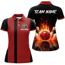Load image into Gallery viewer, Red Flame Bowling Shirt for Men &amp; Women Custom Bowling Jersey Team League Bowling Polo BDT547