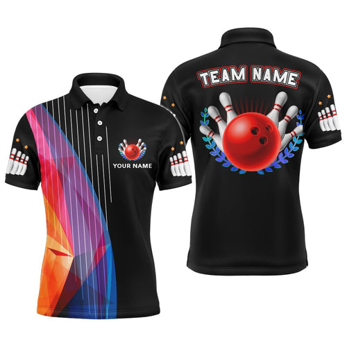 Custom Name Bowling Polo Shirt For Men Funny Bowling Jersey Personalized Bowling Team League Shirt BDT148