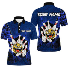 Load image into Gallery viewer, Funny Blue Bowling Polo Shirts Men Women Custom Bowling Team Jersey Unisex Bowler Gift BDT489